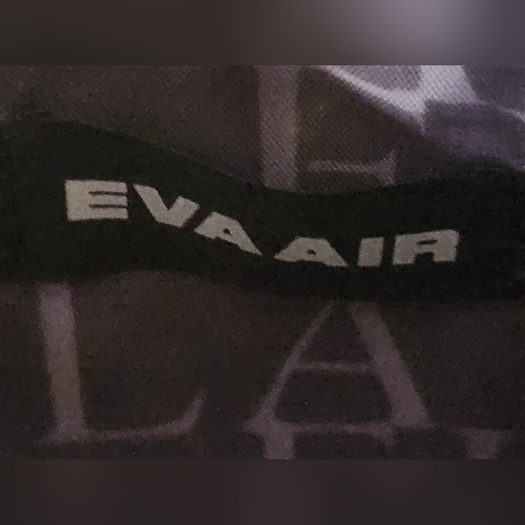 EVA Air Furla Vegan Leather Blue Gray Cosmetic Makeup Travel Small Bag - Picture 5 of 6